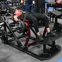 Thumbnail for Woman using a plate-loaded hip thruster machine in a gym.
