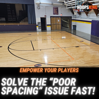 Thumbnail for Basketball court with orange and black spacing markers, 