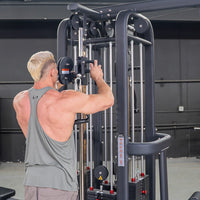 Thumbnail for 4 Stack Megatron Standard Jungle Gym - 2 Colors - Muscle D Fitness - Low Row, Lat Pulldown, Single Handle Hi/low Pulley, Double Hi/Low Pulley