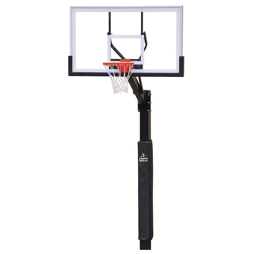 Basketball System - The Church Yard - (4 in. Sq. Pole with 40 in. in.Play Safe in. Area) - 48 in. Acrylic Backboard, Flex Goal, and Edge/Protector Padding