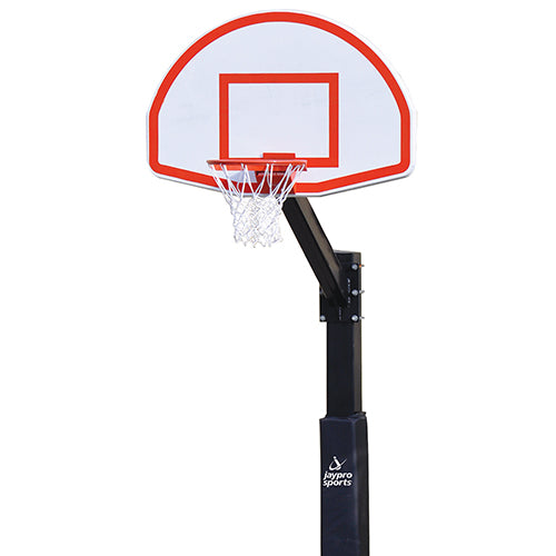 Basketball System - The Church Yard - (4 in. Sq. Pole with 40 in. in.Play Safe in. Area) - 54 in. Aluminum Fan Backboard, Flex Goal