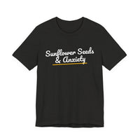 Thumbnail for Sunflower Seeds & Anxiety — Baseball T-Shirt