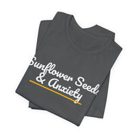 Thumbnail for Sunflower Seeds & Anxiety — Baseball T-Shirt