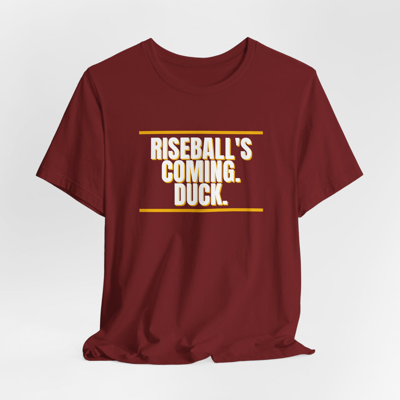 Riseball's Coming. Duck. — Softball T-Shirt