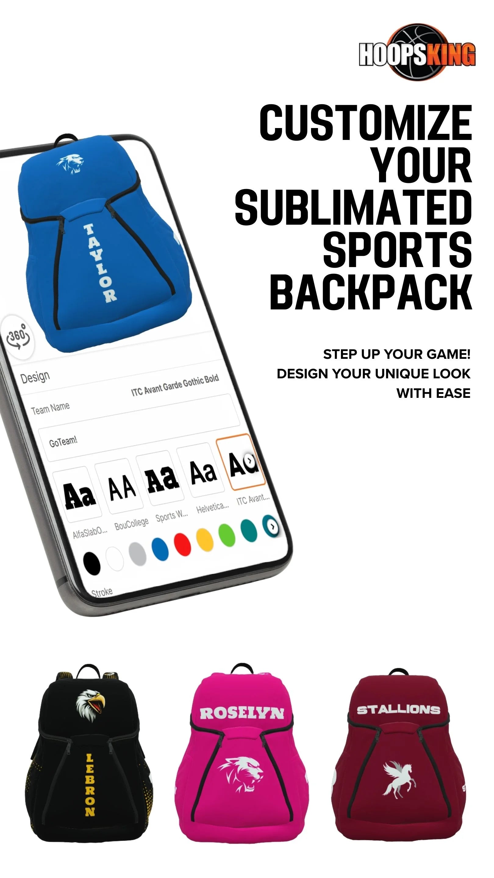 Hoopsking custom 32oz water bottle for athletes and coaches