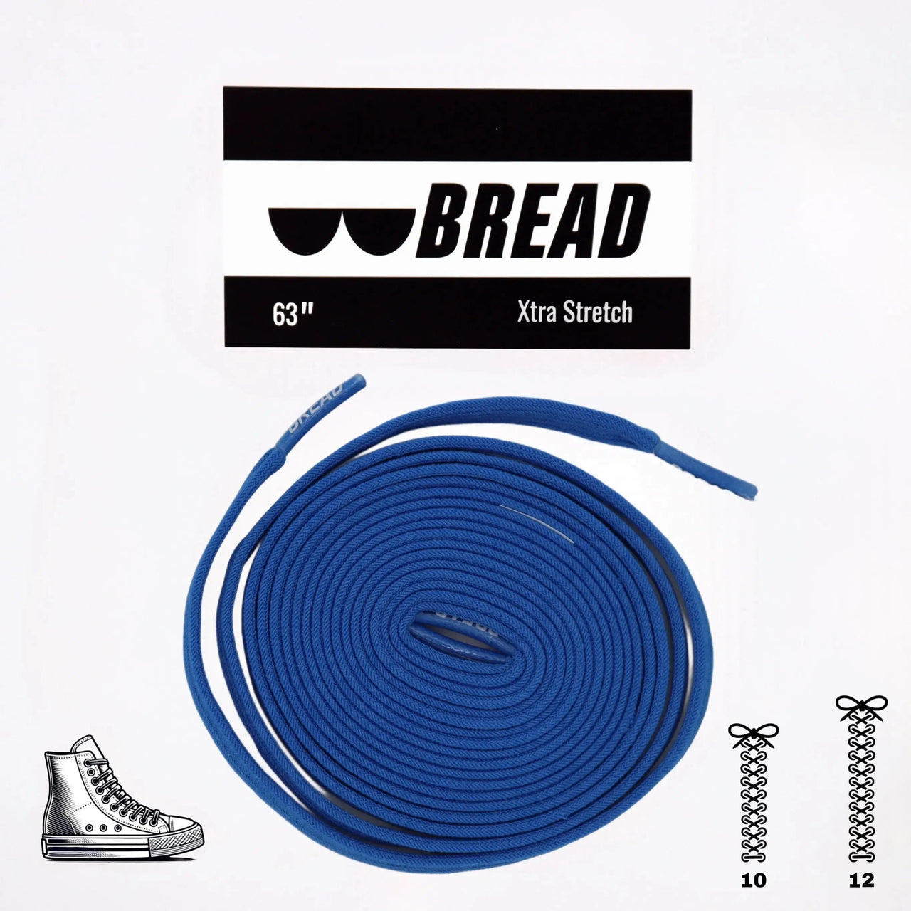 Bread No-Tie Elastic Shoelaces – Sonic Blue