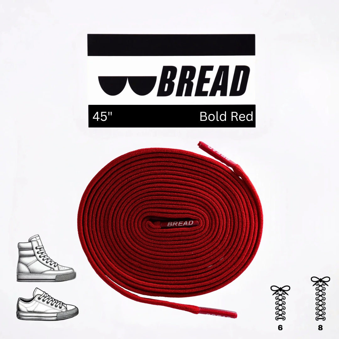 Bread No-Tie Elastic Shoelaces – Bold Red