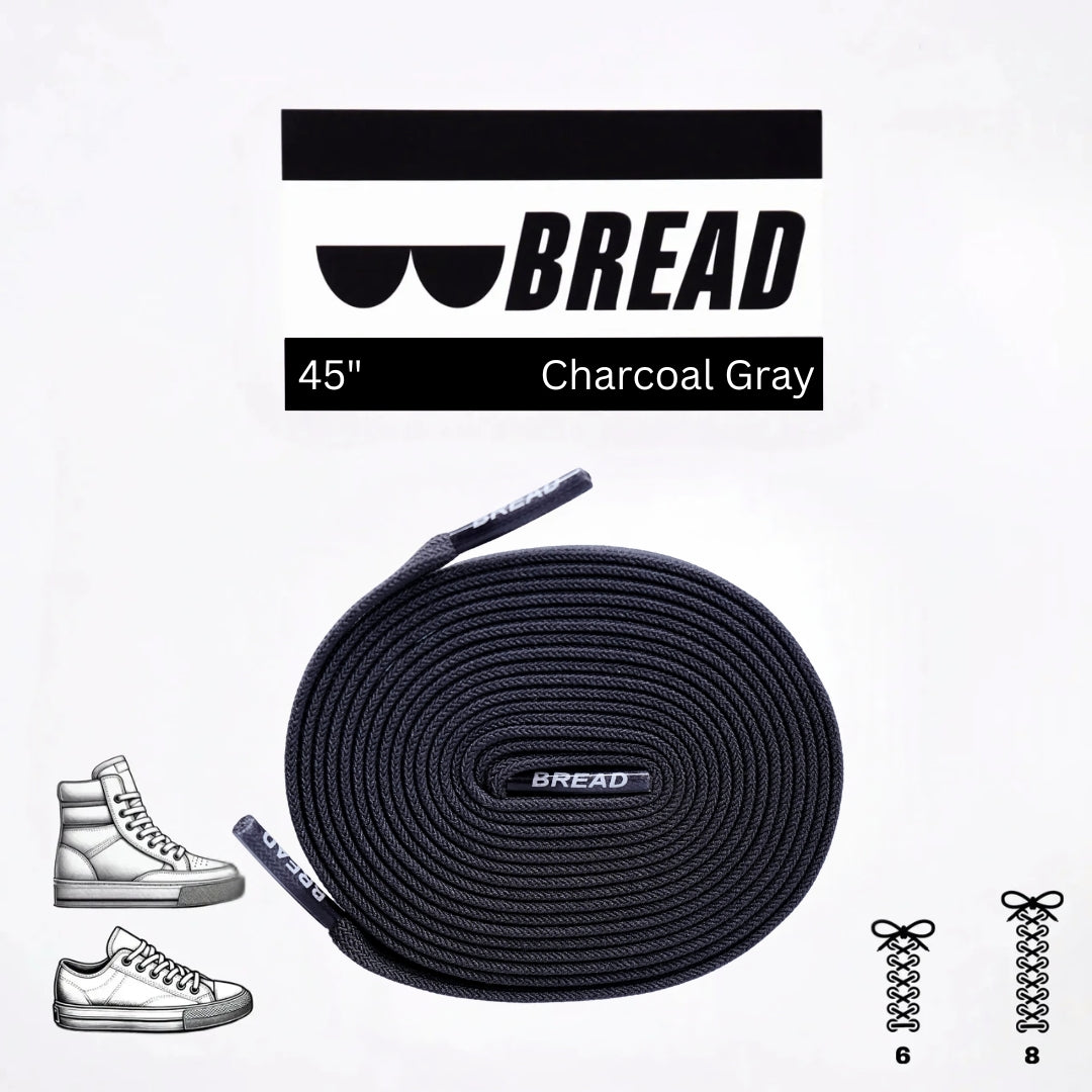 Bread No-Tie Elastic Shoelaces – Charcoal Grey