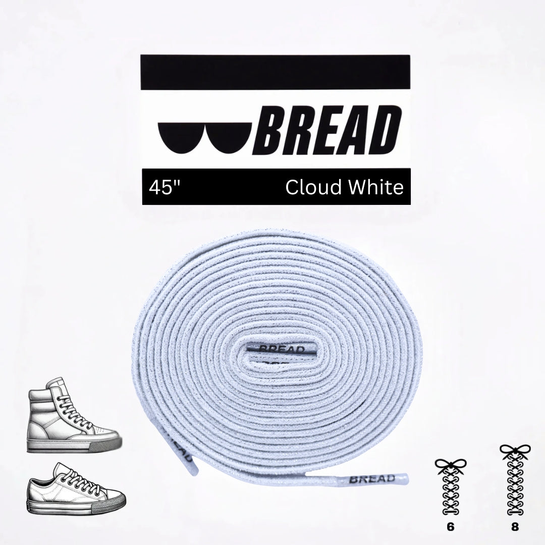 Bread No-Tie Elastic Shoelaces – Cloud White