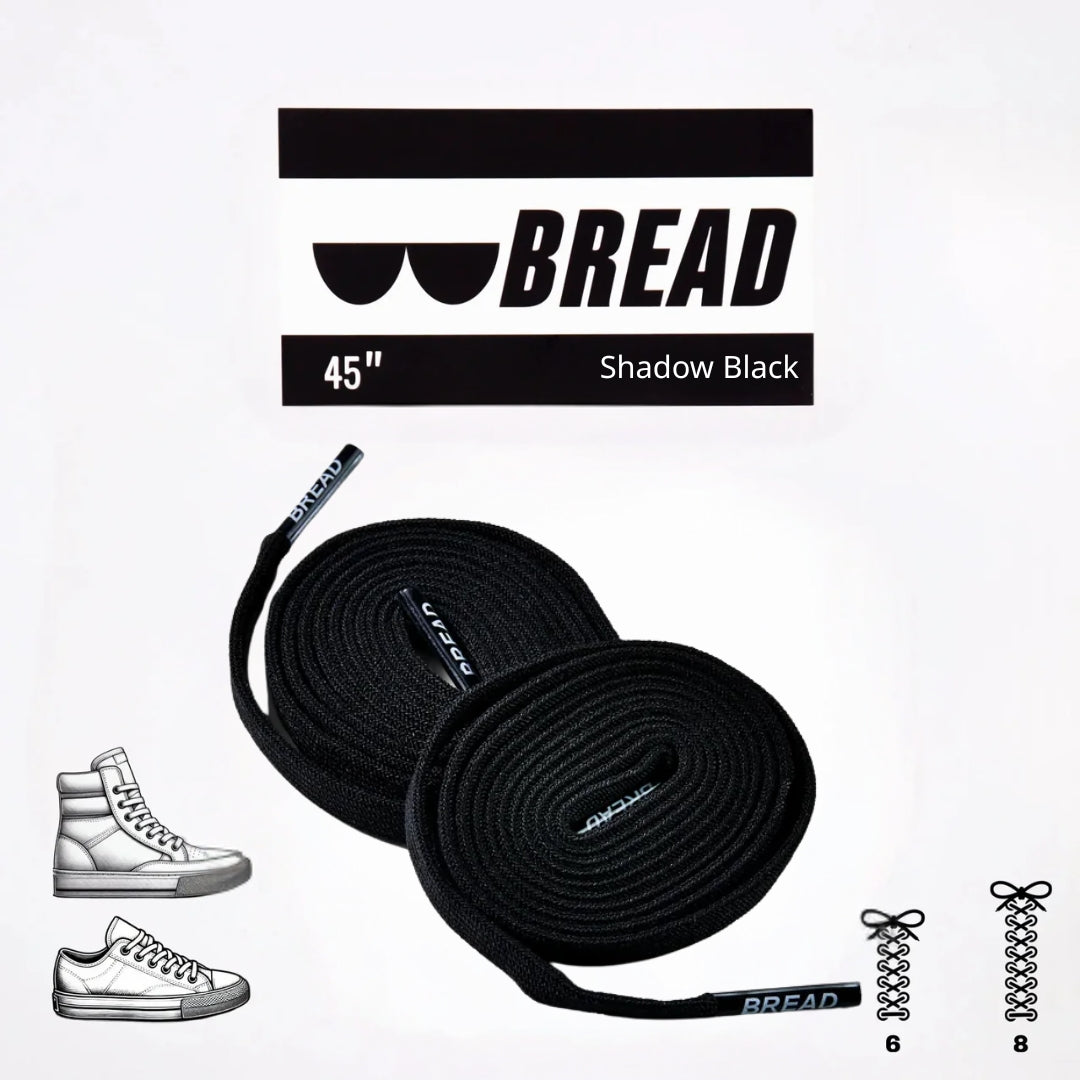 Bread No-Tie Elastic Shoelaces – Shadow Black