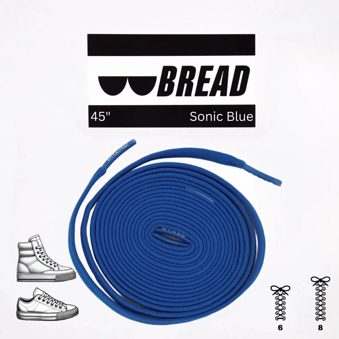 Bread No-Tie Elastic Shoelaces – Sonic Blue