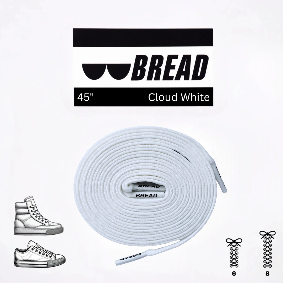 Bread No-Tie Elastic Shoelaces – Cloud White
