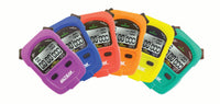 Thumbnail for Six stopwatches in purple, blue, red, orange, yellow, and teal, fanned out on a white background.