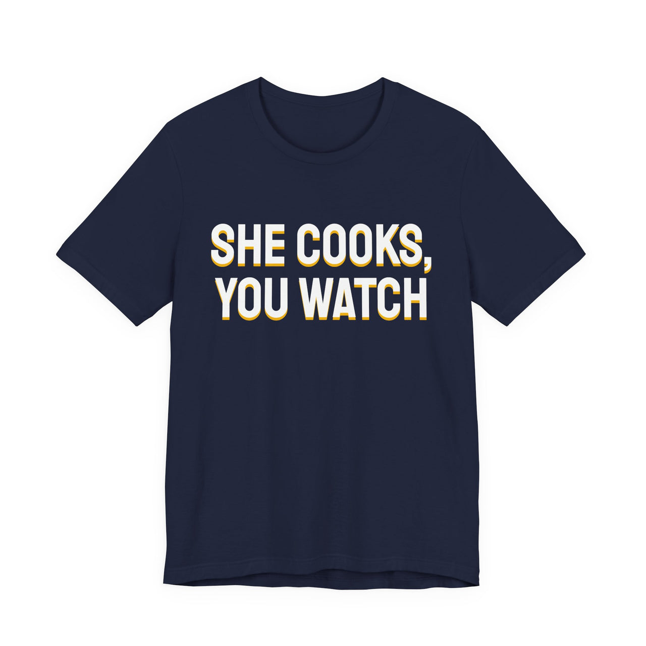 She Cooks, You Watch — Basketball T-Shirt