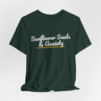 Thumbnail for Sunflower Seeds & Anxiety — Baseball T-Shirt