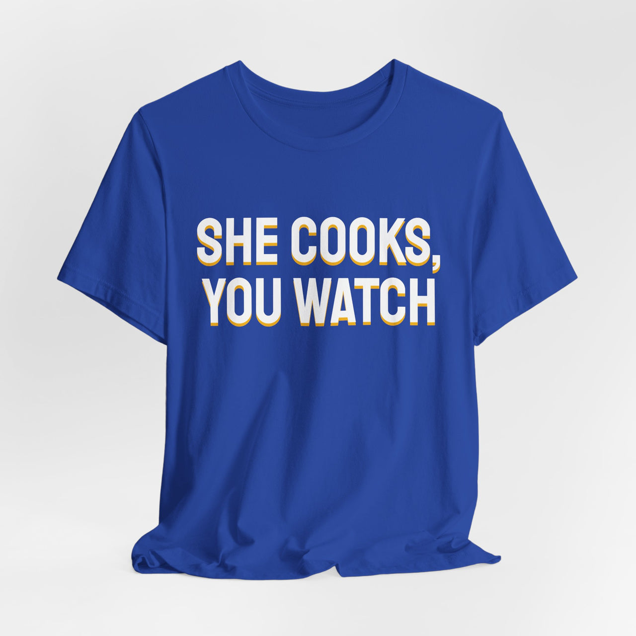 She Cooks, You Watch — Basketball T-Shirt