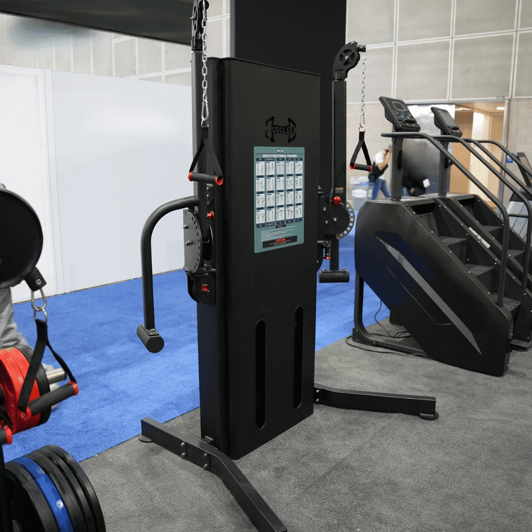 Megatron Multi-Functional Trainer - Muscle D Fitness - Selectorized Weight Adjustment - Adjustable Arms - Single Handle Attachments