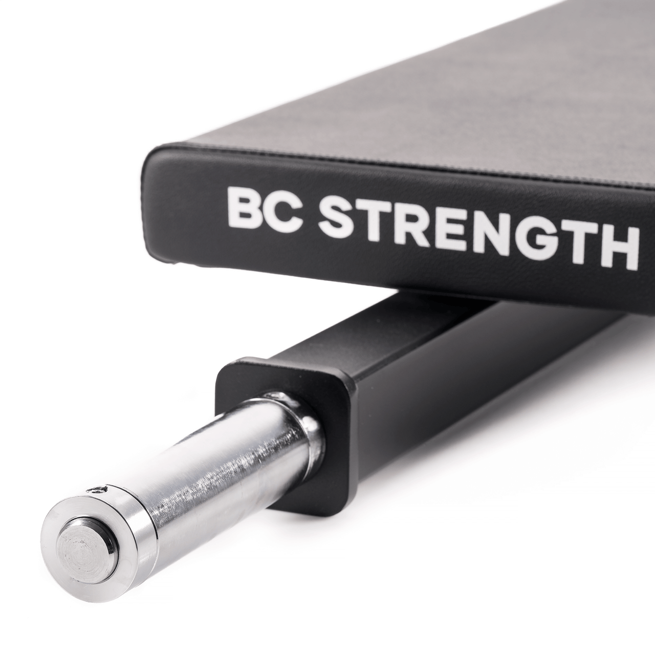 BC Strength Rotisserie Bar hip thrust bar with integrated back pad and rotating sleeves