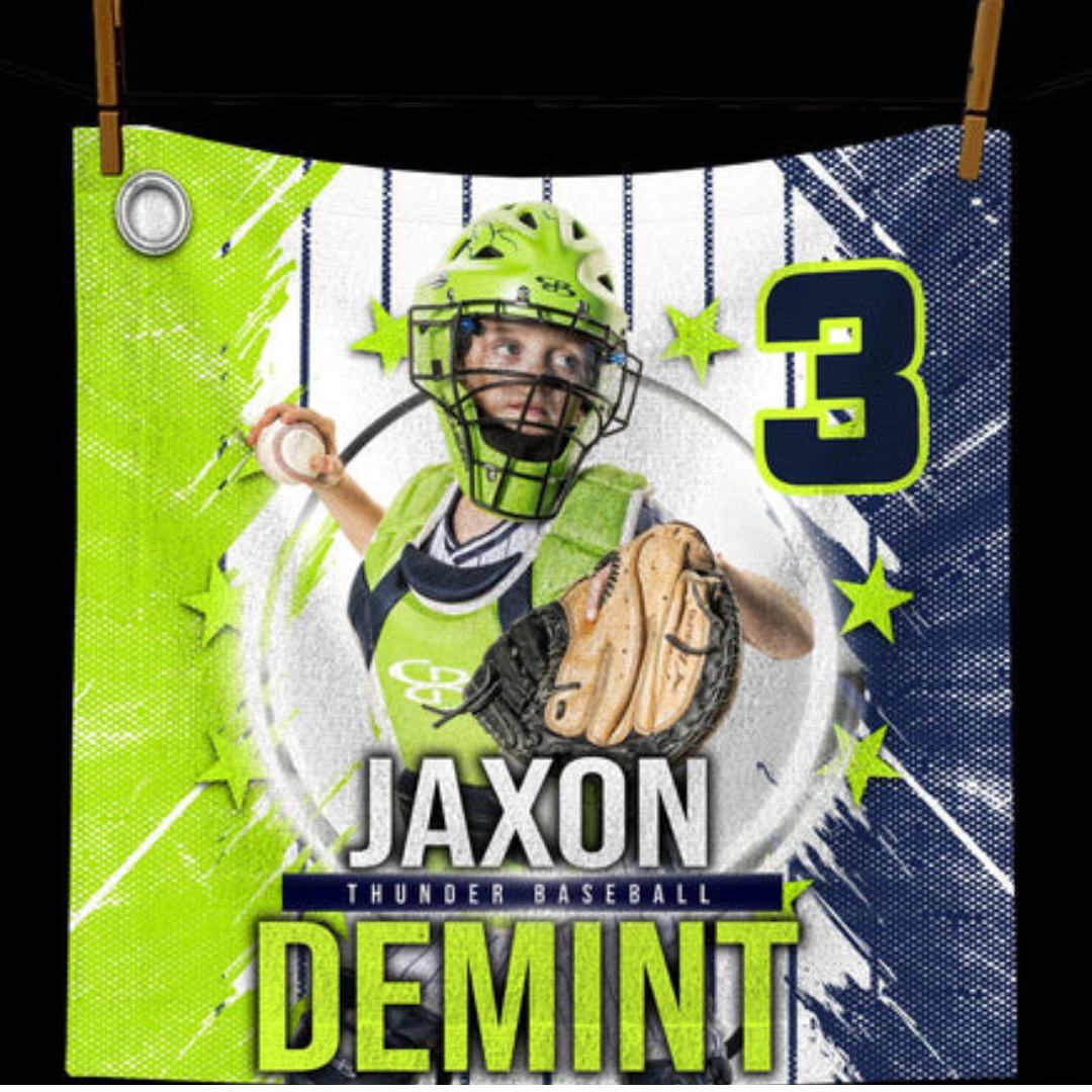 Customized 14"x14" Rally Towels – Sublimated, Grommet & Clip Included