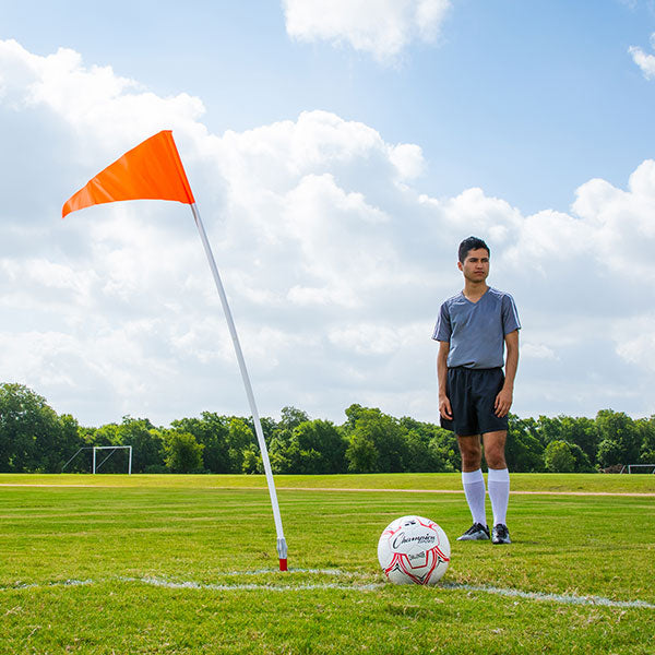 SOCCER CORNER FLAG SET WITH PLASTIC POLES