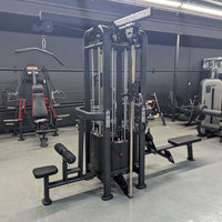 Thumbnail for 4 Stack Megatron Standard Jungle Gym - 2 Colors - Muscle D Fitness - Low Row, Lat Pulldown, Single Handle Hi/low Pulley, Double Hi/Low Pulley