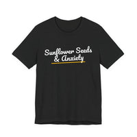 Thumbnail for Sunflower Seeds & Anxiety — Baseball T-Shirt