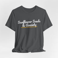 Thumbnail for Sunflower Seeds & Anxiety — Baseball T-Shirt