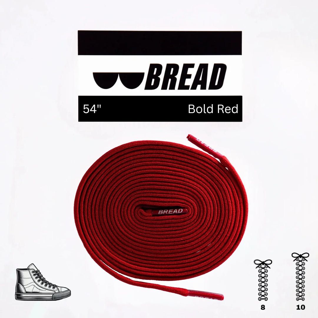 Bread No-Tie Elastic Shoelaces – Bold Red