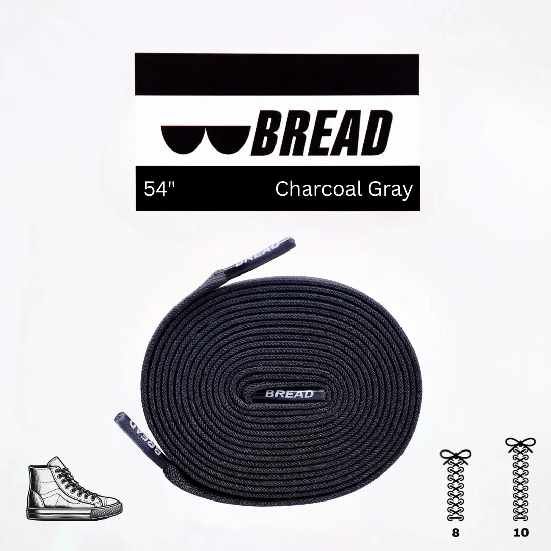 Bread No-Tie Elastic Shoelaces – Charcoal Grey