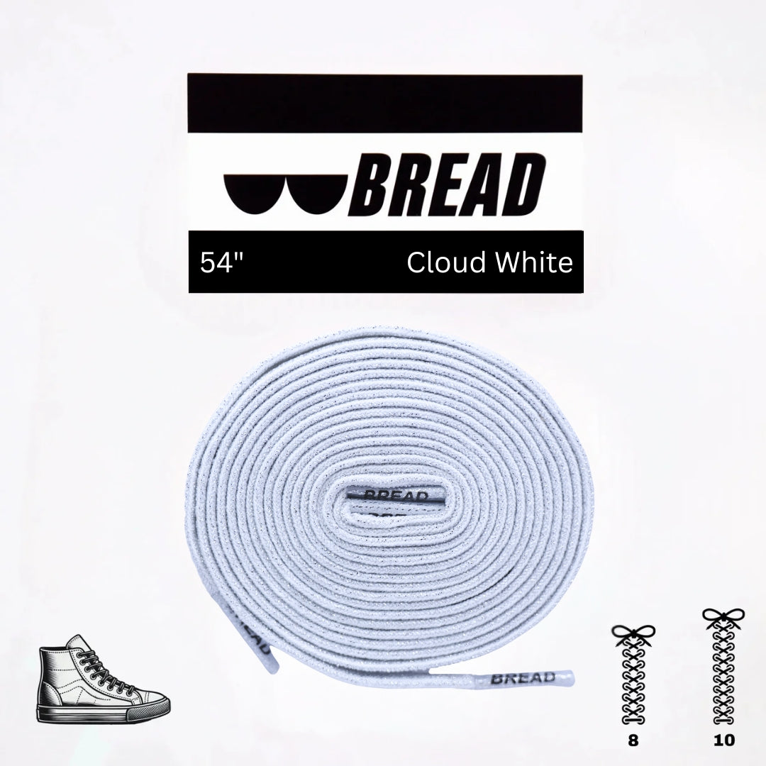 Bread No-Tie Elastic Shoelaces – Cloud White
