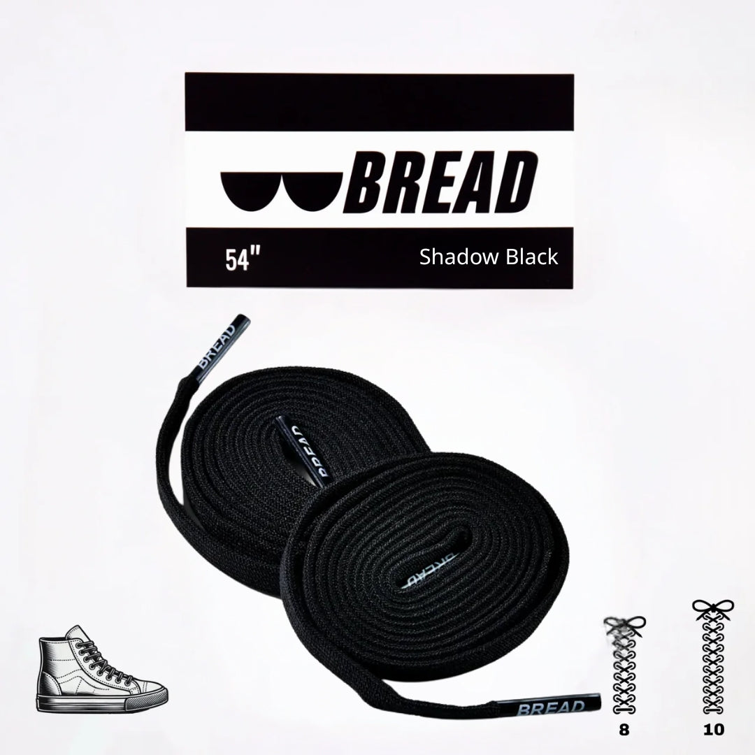 Bread No-Tie Elastic Shoelaces – Shadow Black