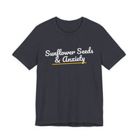 Thumbnail for Sunflower Seeds & Anxiety — Baseball T-Shirt