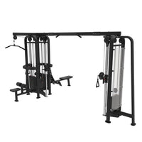 Thumbnail for Black 5-stack jungle gym with lat pull, low row, and functional column stations.