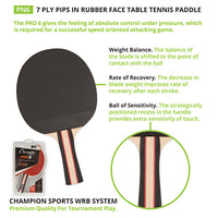 Thumbnail for 7 Ply Pips Out Rubber Face Table Tennis Paddle
