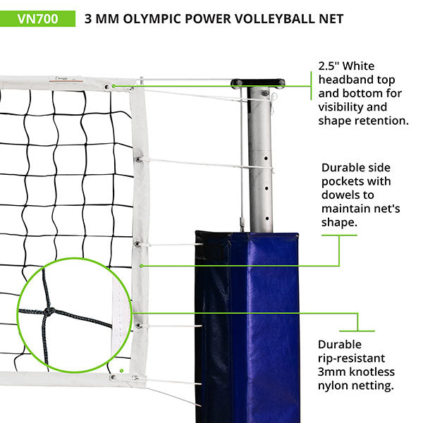 3 MM Olympic Power Volleyball Net