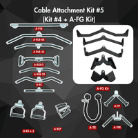 Thumbnail for A large collection of various cable machine attachments, including bars, handles, and ropes.