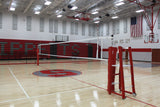RALLYLINE 3 1/2" OD Scholastic Telescopic One-Court Volleyball System, Less Floor Sleeves and Covers