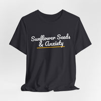 Thumbnail for Sunflower Seeds & Anxiety — Baseball T-Shirt