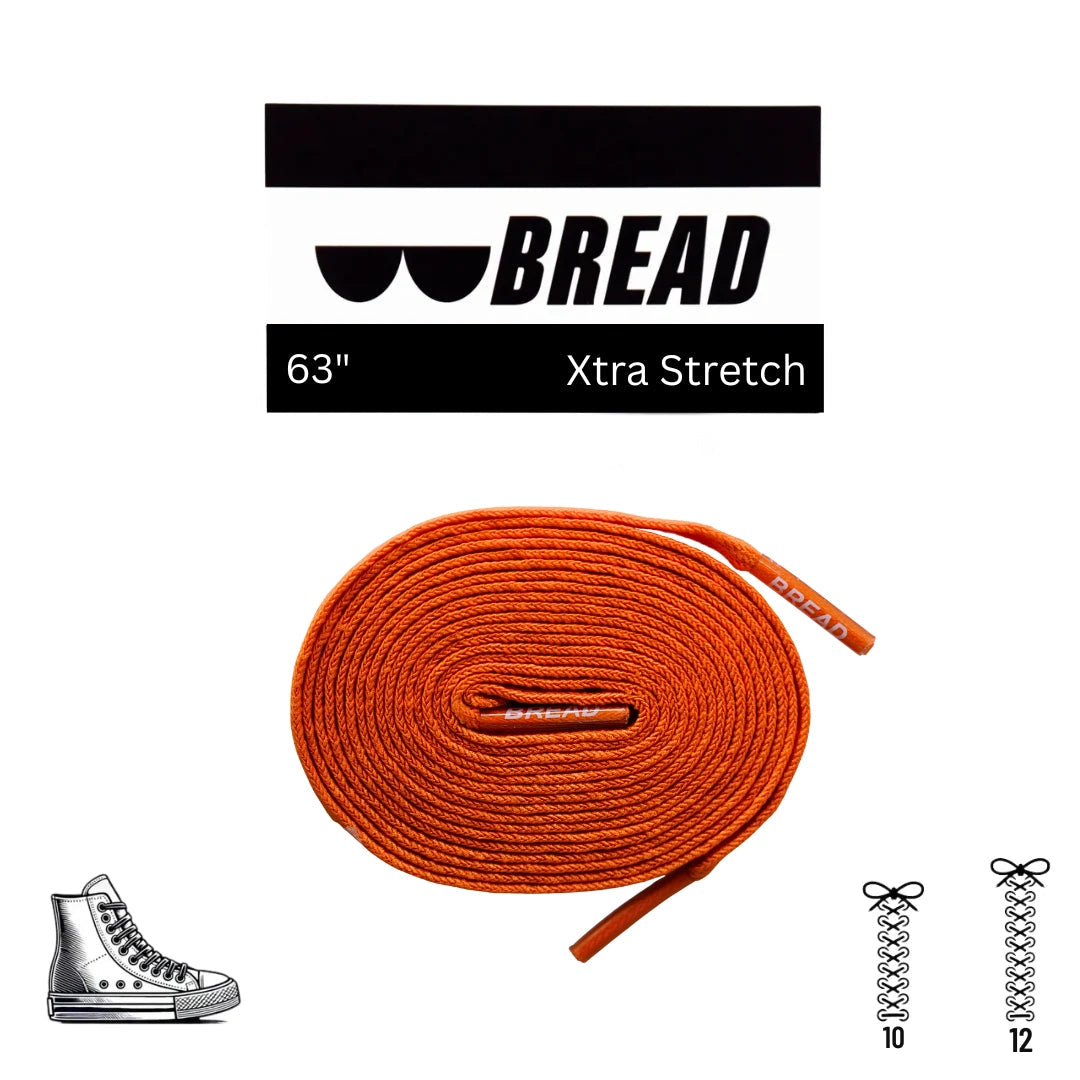 Bread No-Tie Elastic Shoelaces – Coral Orange