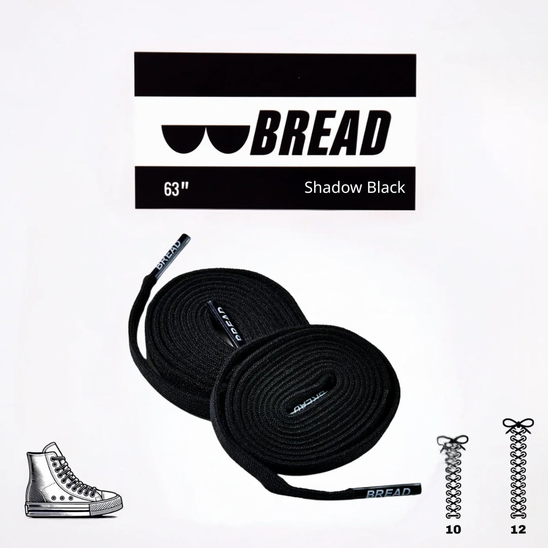 Bread No-Tie Elastic Shoelaces – Shadow Black