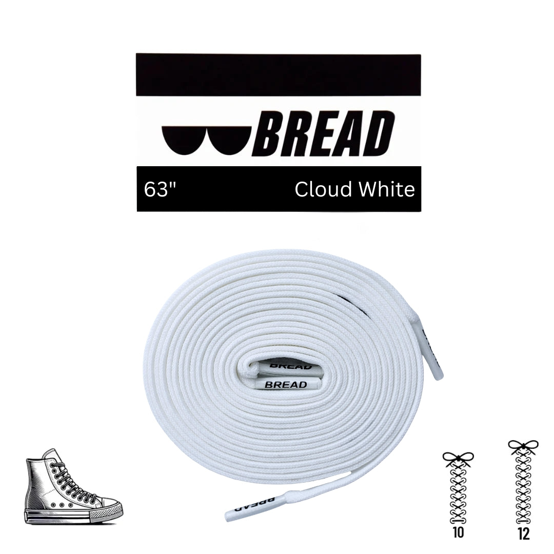 Bread No-Tie Elastic Shoelaces – Cloud White