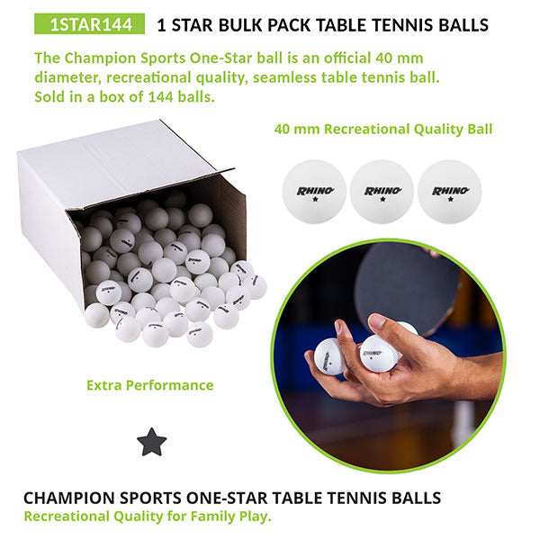 1-Star Table Tennis Balls, 144/ Bulk Pack