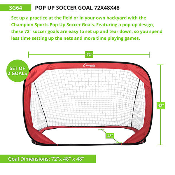 POP-UP SOCCER GOAL 6' x 4' HoopsKing