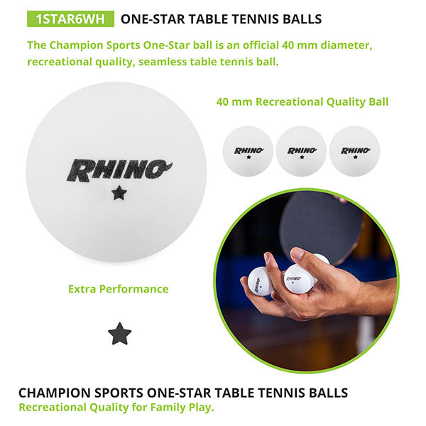 1-Star Table Tennis Balls, 6 Pack