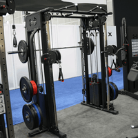 Thumbnail for Megatron Dual Adjustable Pulley / Smith Combo - Muscle D Fitness - Selectorized Weight Adjustment - Functional Pull-Up Bar - Dual Station