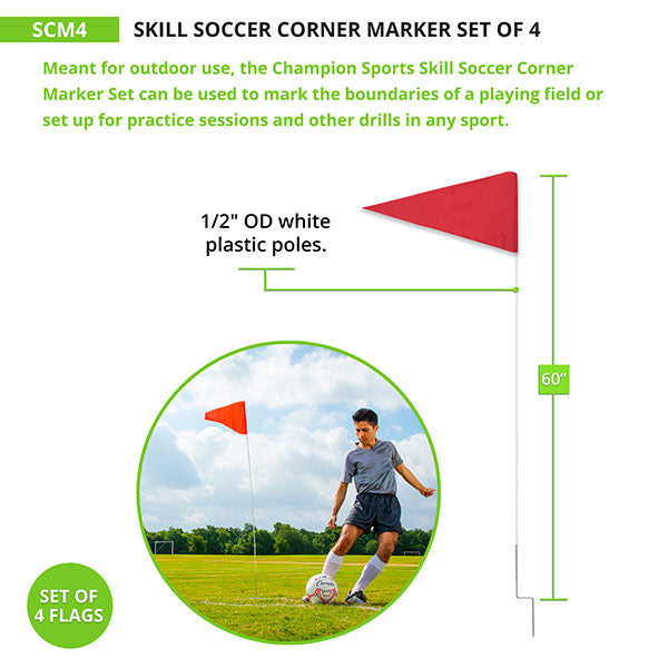 ECONOMY SOCCER CORNER FLAGS