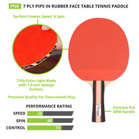 Thumbnail for 7 Ply Pips Out Rubber Face Table Tennis Paddle