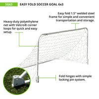 Thumbnail for EASY FOLD SOCCER GOAL, 6' x 3' HoopsKing