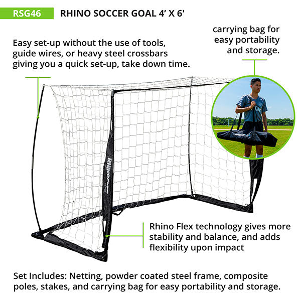 RHINO FLEX PORTABLE SOCCER GOAL