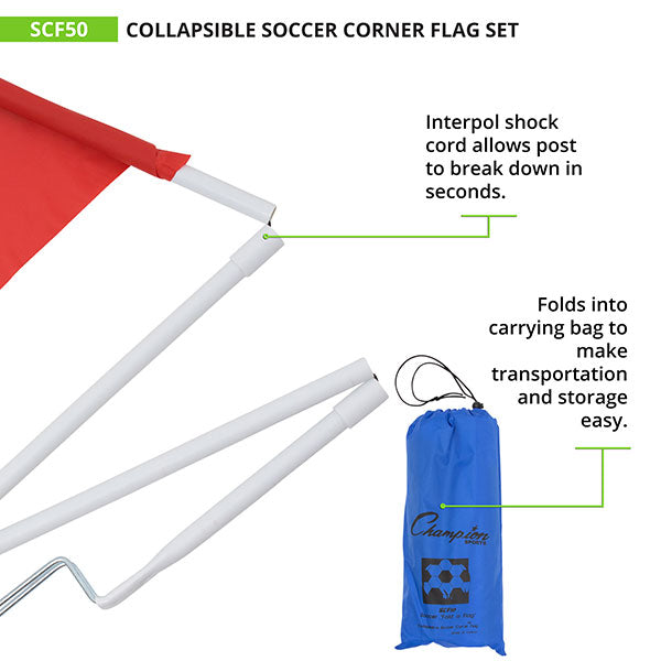 COLLAPSIBLE SOCCER CORNER FLAGS